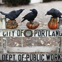 AUTUMN PUMPKINS WITH CROWS, SET OF 3 - Products