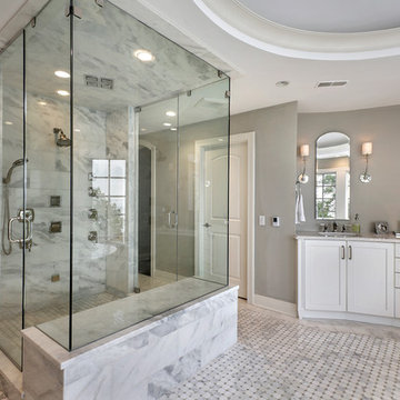 Two-Entrance Custom Glass Enclosed Shower