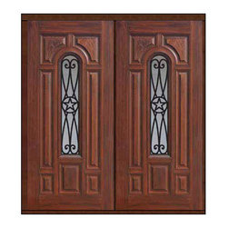Prehung Double Door 80 Fiberglass Austin Texas Star - Front Doors