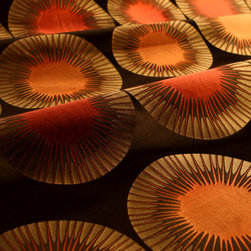 Sunburst Drapery Fabric in Persimmon Red - Drapery Fabric