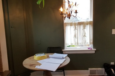 Example of a small classic kitchen/dining room combo design in Seattle with white walls