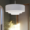 Modern Tiers Flat LED Pendant, Satin White, 20"