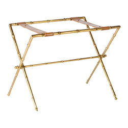 LUGGAGE RACK BRASS W/ LEATHER - Products