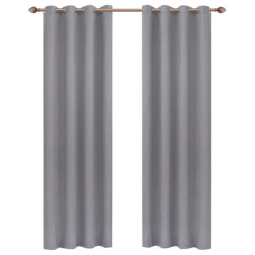 Superior Shimmer Blackout 2 Panel Curtains (52X63), Silver