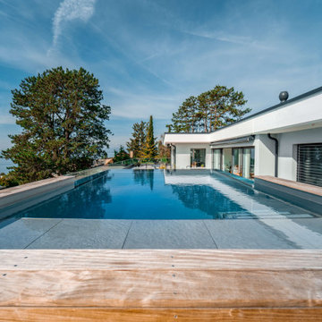 Spa inox, bois et verre