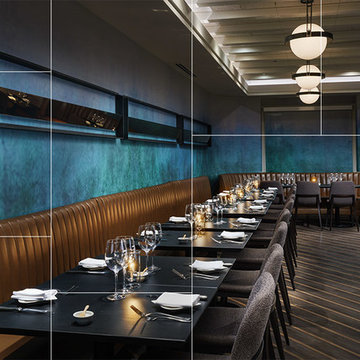 The Back Room and Private Party space bathed in watery blue.