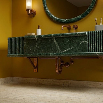 Verde Levanto Marble Sinks | Deep Emerald Stone Collection