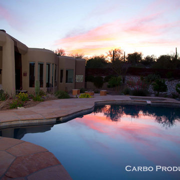 Landscape designs & installations surrounding swimming pools in Tucson, Arizona