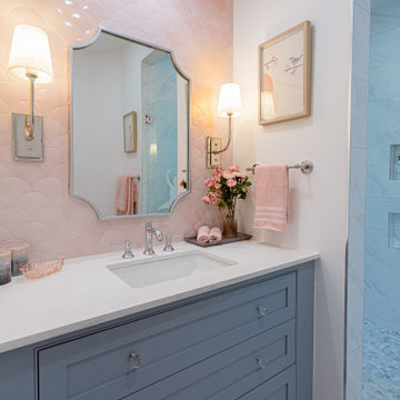 Pretty in Pink and Toule Bathroom