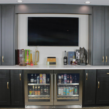 A custom basement bar designed for hosting and built with true craftsmanship
