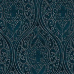 BME Furniture Inc. - Navy Silver Large Damask 32'x20.8" Wallpaper - Add some glam accent to your walls with this eye-catching and stylish damask wallpaper. It showcases a silver damask pattern on a navy background that's sure to create a sophisticated accent wall or room.