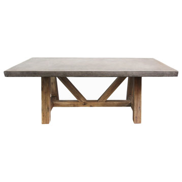 Outdoor Concrete & Wood Dining Table