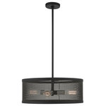 Livex Lighting - Livex Lighting 46214-04 Industro - Four Light Chandelier - No. of Rods: 3  Canopy IncludedIndustro Four Light  Black/Brushed NickelUL: Suitable for damp locations Energy Star Qualified: n/a ADA Certified: n/a  *Number of Lights: Lamp: 4-*Wattage:60w Medium Base bulb(s) *Bulb Included:No *Bulb Type:Medium Base *Finish Type:Black/Brushed Nickel