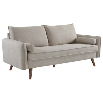 Revive Upholstered Fabric Sofa, Beige