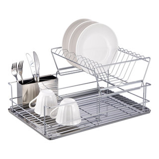 Tiered Dish Rack In-Cabinet Pull-Out Dish Rack Kitchen Cabinet Dish With  Drain Built-In Pull-Out Dish Drainer Racks 004
