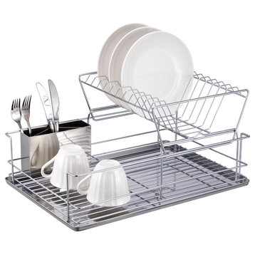 Home Basics 2 Tier Stainless Steel Dish Rack