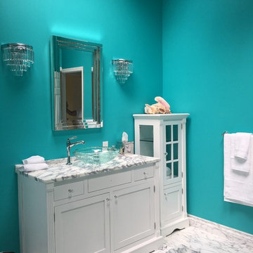 House on the Water with Complimenting Wall Color and Marble Flooring