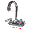 4" Wall Mount Heavy Duty Sink Faucet, Lead-Free With 5" Gooseneck