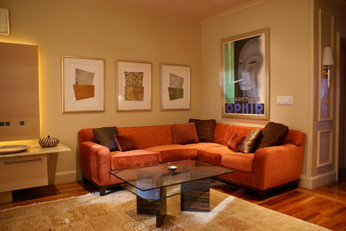 Example of a transitional home design design in Boston