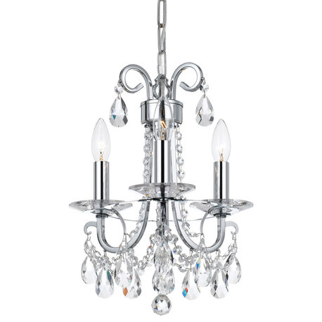 Othello 3 Light Mini Chandelier, Clear Hand Cut