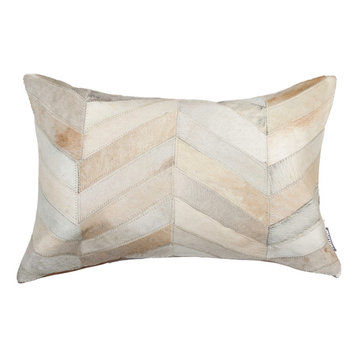 Torino Chevron Pillow, Natural, 12"x20"