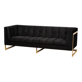 Rolland Glamour Sofa Gold Contemporary Sofas by Baxton