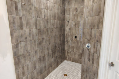 Example of a mid-sized trendy bathroom design in Charlotte