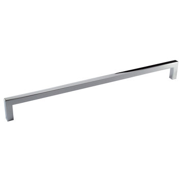Celeste Square Bar Pull Cabinet Handle Polished Chrome Solid Zinc 9mm, 12.6"