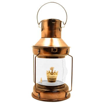 9.5" Copper Plated Anchor Oil Lantern