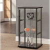 Bowery Hill Contemporary 3 Shelf Glass Curio Wood Cabinet in Black