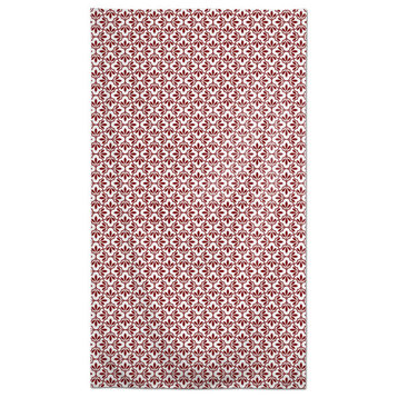 Red Quatrefoils 58 x 102 Outdoor Tablecloth