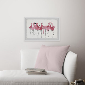"Flamingo Squad" Framed Painting Print
