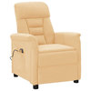 vidaXL Massage Chair Electric Massaging Recliner Chair Cream Faux Suede Leather