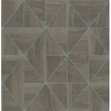 2896-25322 Cheverny Wood Tile Wallpaper in Rich Brown Colors