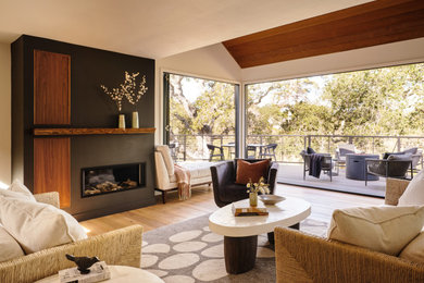 Mid-sized mountain style living room photo in Other
