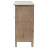 LuxenHome Rustic Wood Floral Accent Cabinet