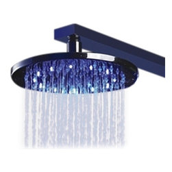 10" Solid Brass Round Color Changing LED Rain Shower Head - Showerheads And Body Sprays