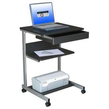 Rolling Laptop Cart With Storage, Graphite