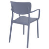 Lisa Outdoor Dining Arm Chair Dark Gray, Set of 2