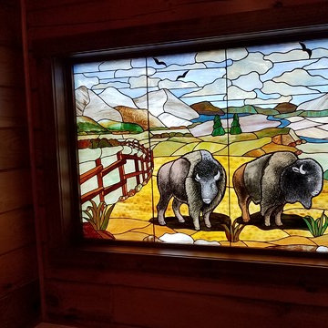 Buffalo Stained Glass Panel