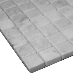 Carrara Marble Italian White Bianco Carrera 1x1 Mosaic Tile Honed - Home Accessories & Decor