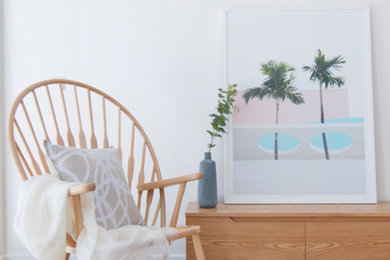Inspiration for a beach style living room in Melbourne.