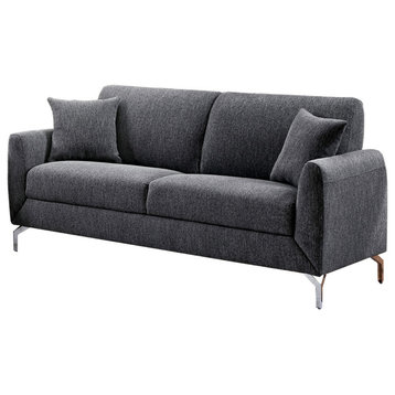 Fabric Upholstered Sofa With Metal Feet, Gray