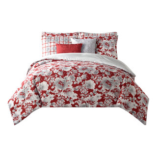 Madison Park Essentials Everest 8-Piece Reversible Queen Comforter Set in Red Plaid