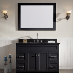 49 inch Transitional Single Sink Bathroom Vanity Set in Black Finish - Bathroom Vanities And Sink Consoles