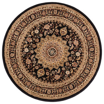 Well Woven Timeless Aviva Traditional French Oriental Black Area Rug 7'10" Round