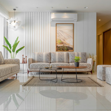 Modern transitional living room design