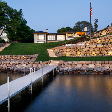 Boulder Retaining Walls with Lighting