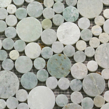 Marble Mosaics - Ming Green Circle Bubble