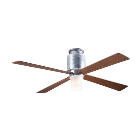 Lapa Flush Mount 17W LED Fan, Galvanized, 50" Mahogany Blades